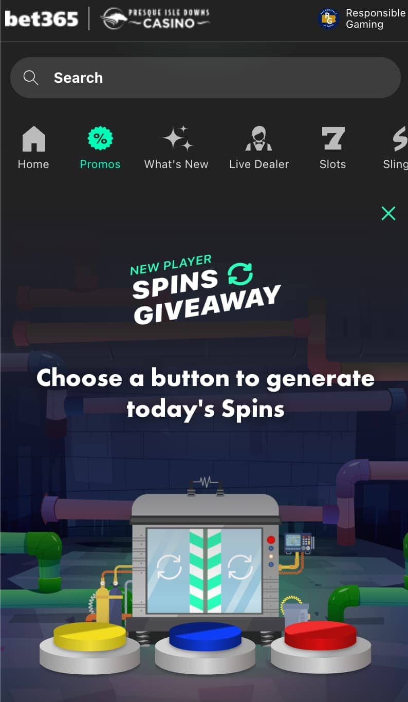 Bet365 bonus code for PA online casino free spins giveaway.